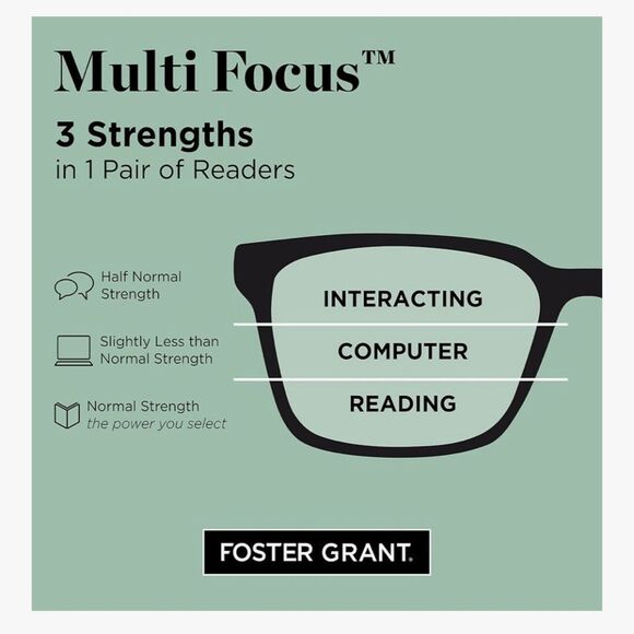 Foster Grant Conan Multifocus Reading Glasses - Picture 6 of 10